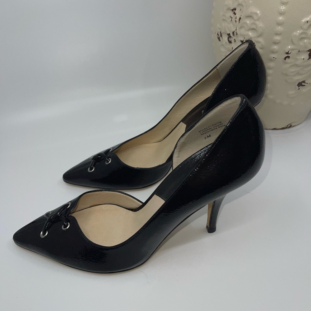 👠BRAND NEW👠Michael Kors black lace up patent leather heels - Picture 4 of 8